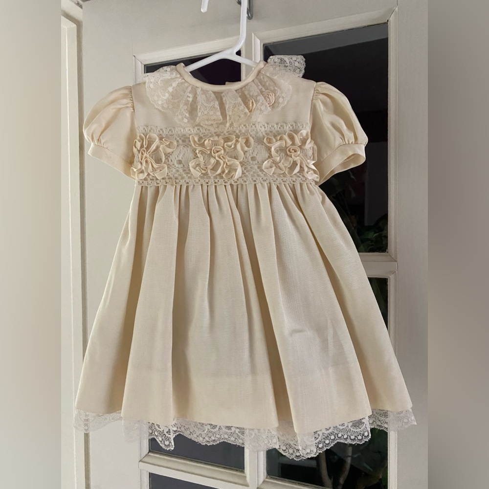 Vintage ivory dress for little girls